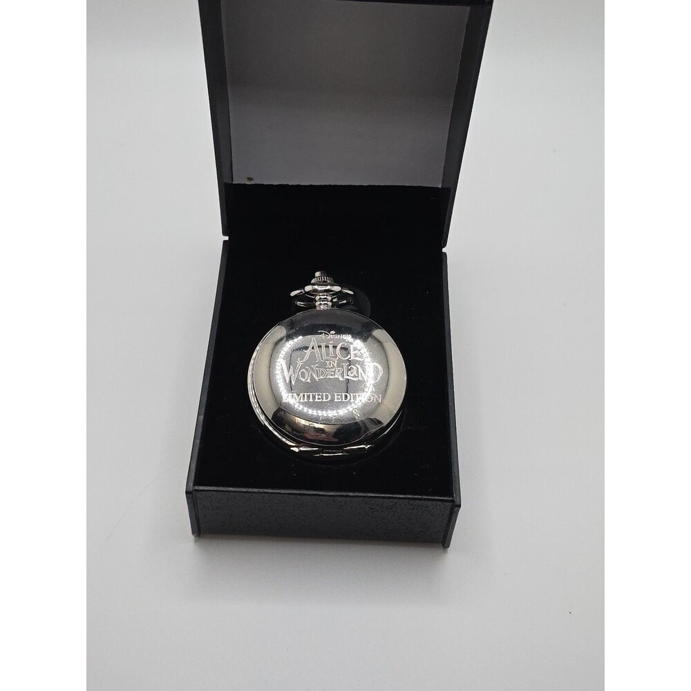 Vintage Disney Alice In Wonderland Tim Burton Pocketwatch Watch Limited Edition - Picture 3 of 4